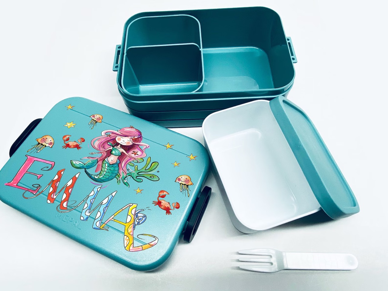  WERNNSAI Mermaid Lunch Box - Insulated Sequins Lunch