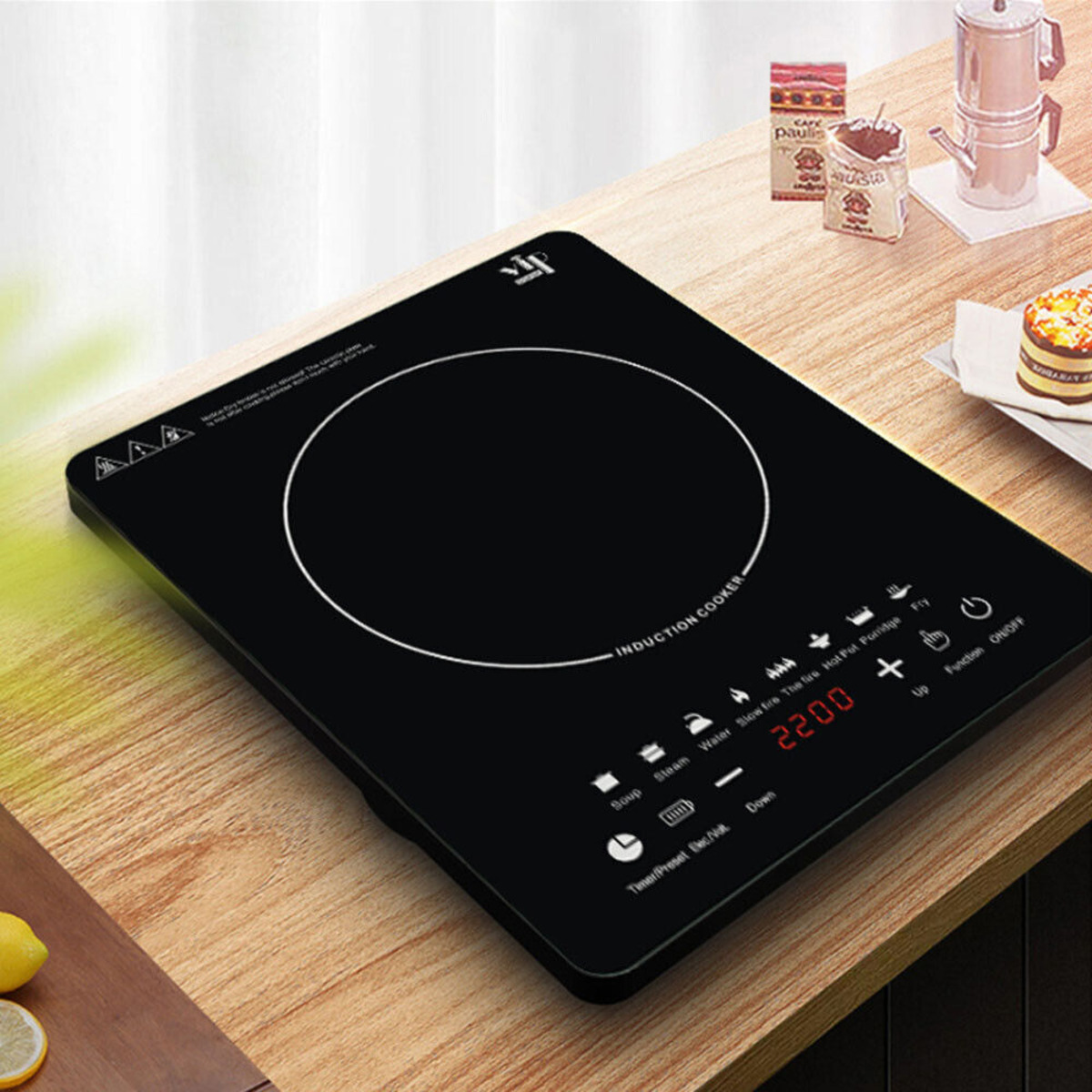 Karinear Induction Cooker 2 Burner Electric Cooktop 3500W Stovetop Knob  Control