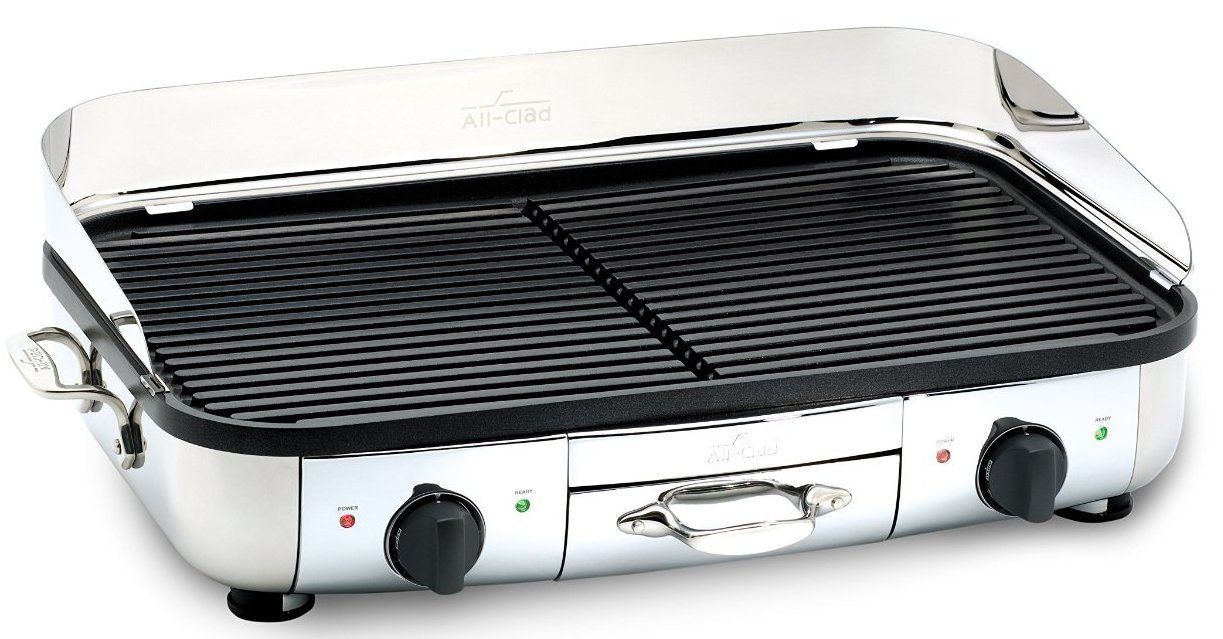 All-Clad Electric Indoor Grill # 6411 Large Nonstick Grilling Surface 20x13  GUC
