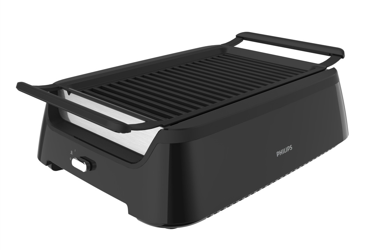 Power XL Smokeless Electric Indoor Removable Grill and Griddle Plates,  Nonstick Cooking Surfaces, Glass Lid, 1500 Watt, 21X 15.4X 8.1, black 