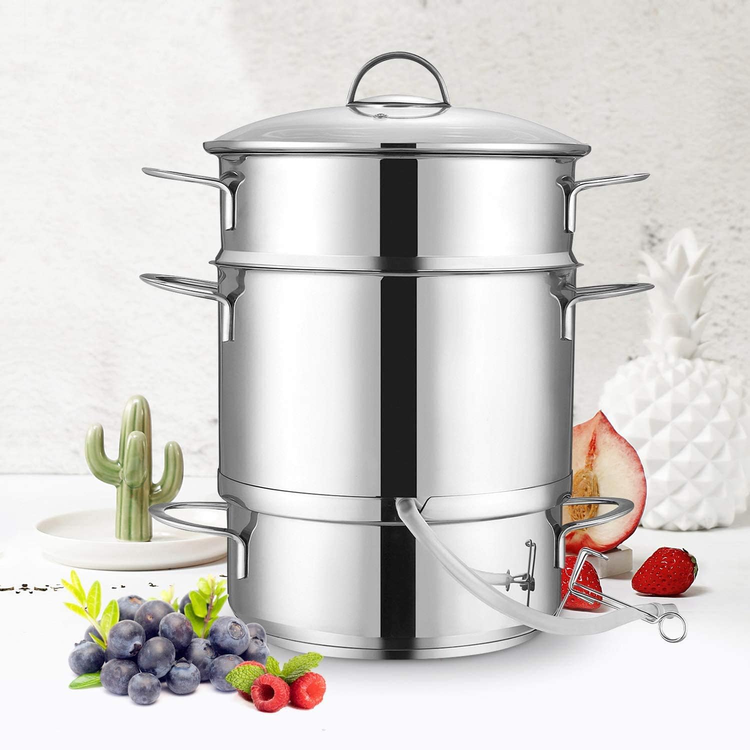 Euro Cuisine Stainless Steel Stove Top Steam Juicer