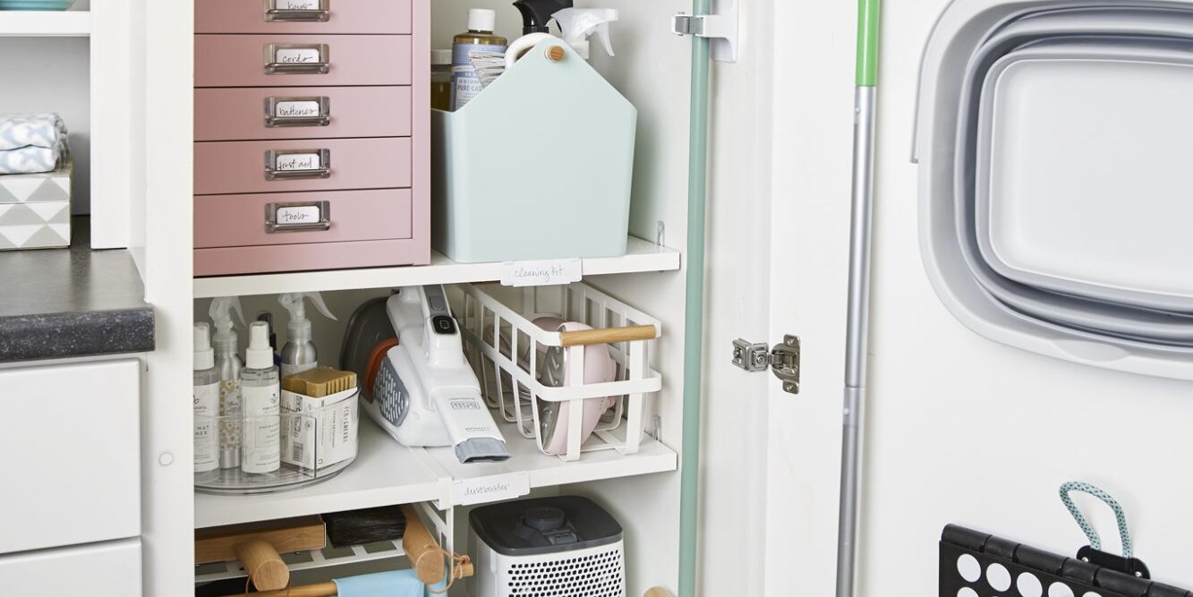 12 Genius Storage Tips For An Organized Cleaning Closet