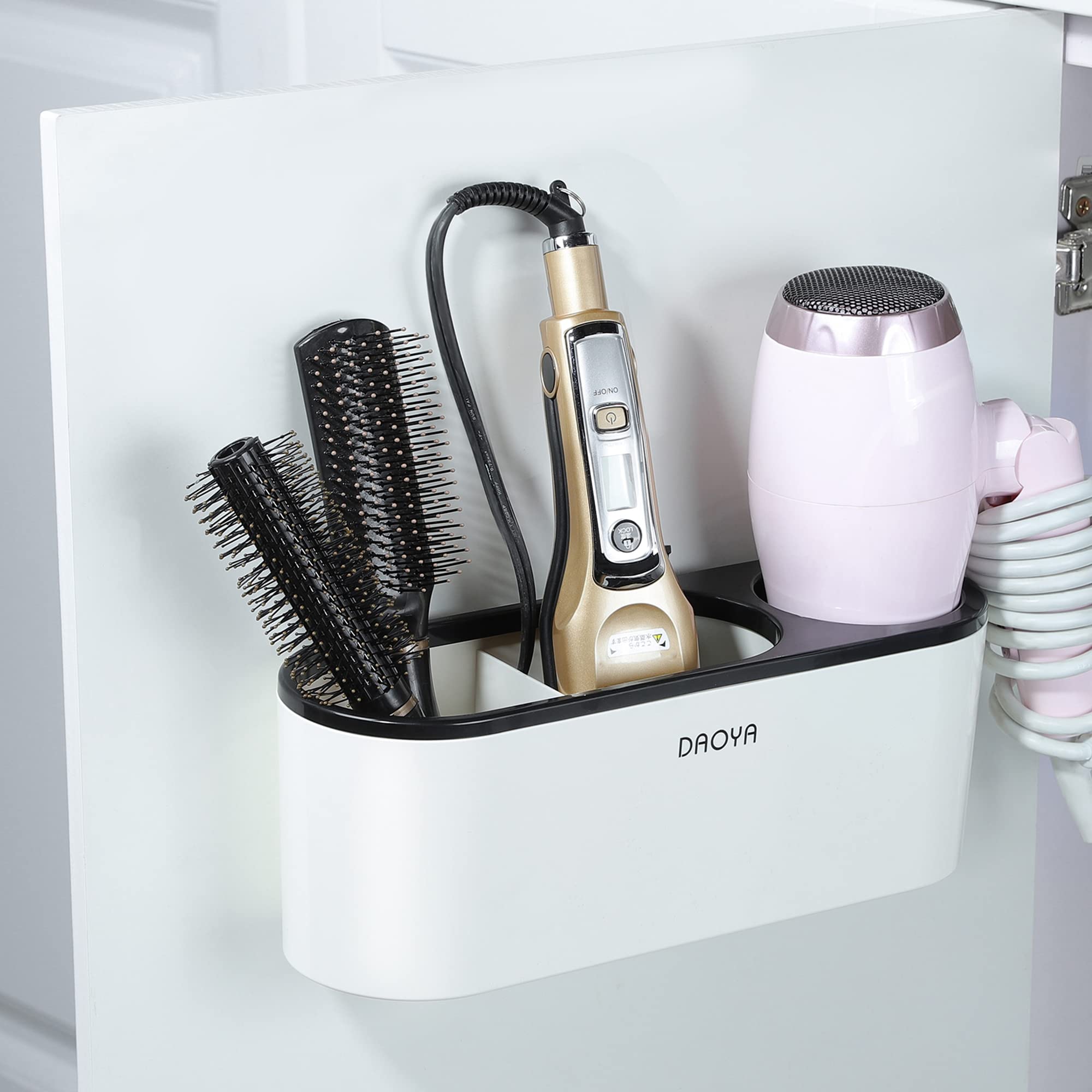 ULG Hair Tool Organizer, Hair Dryer Holder Over Cabinet or Wall Mount