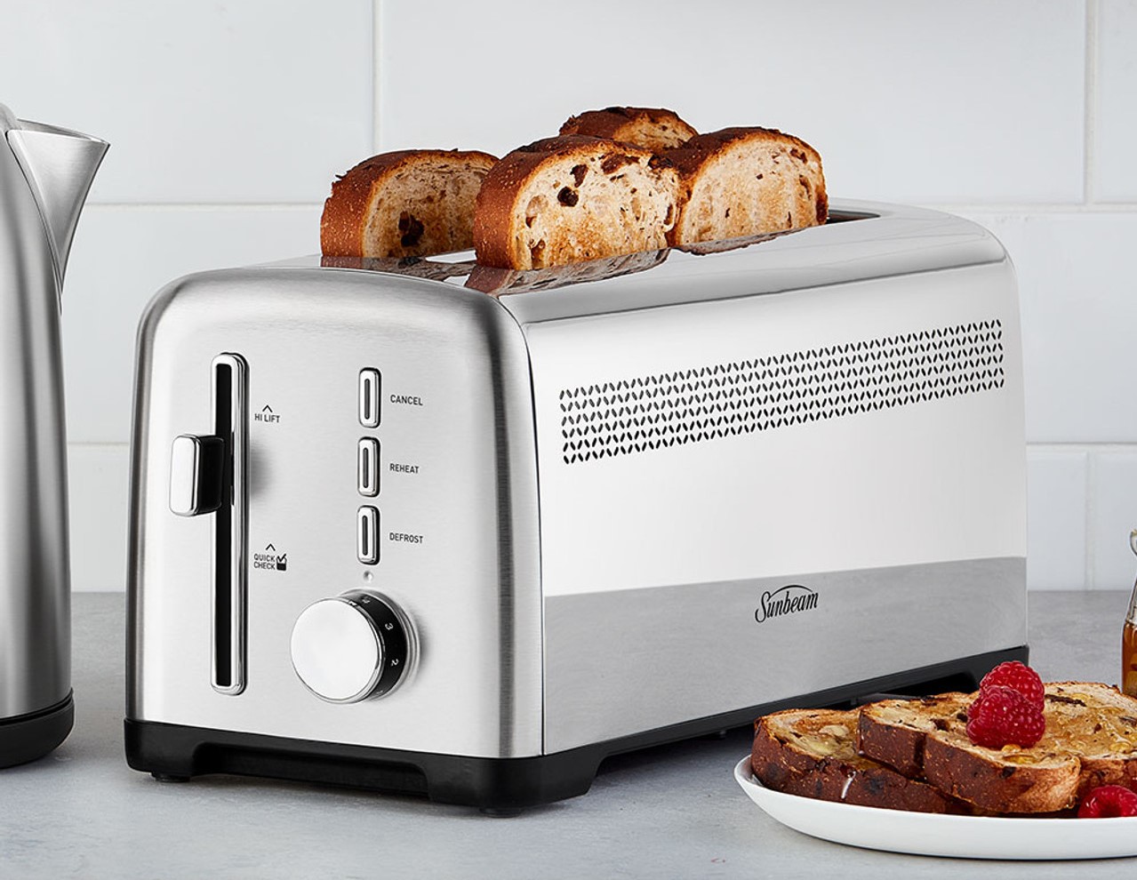 Mecity Toaster 2 Slice Stainless Steel Toaster Countdown Timer