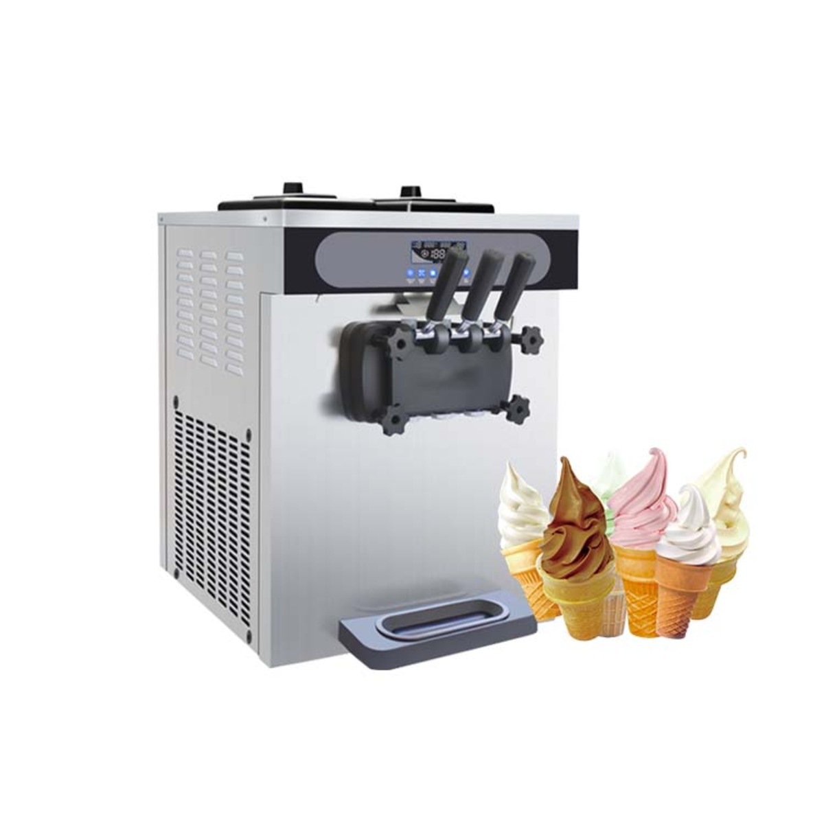 VEVOR Commercial Soft Ice Cream Machine Ice Cream Maker Single-Flavor 13 L/H