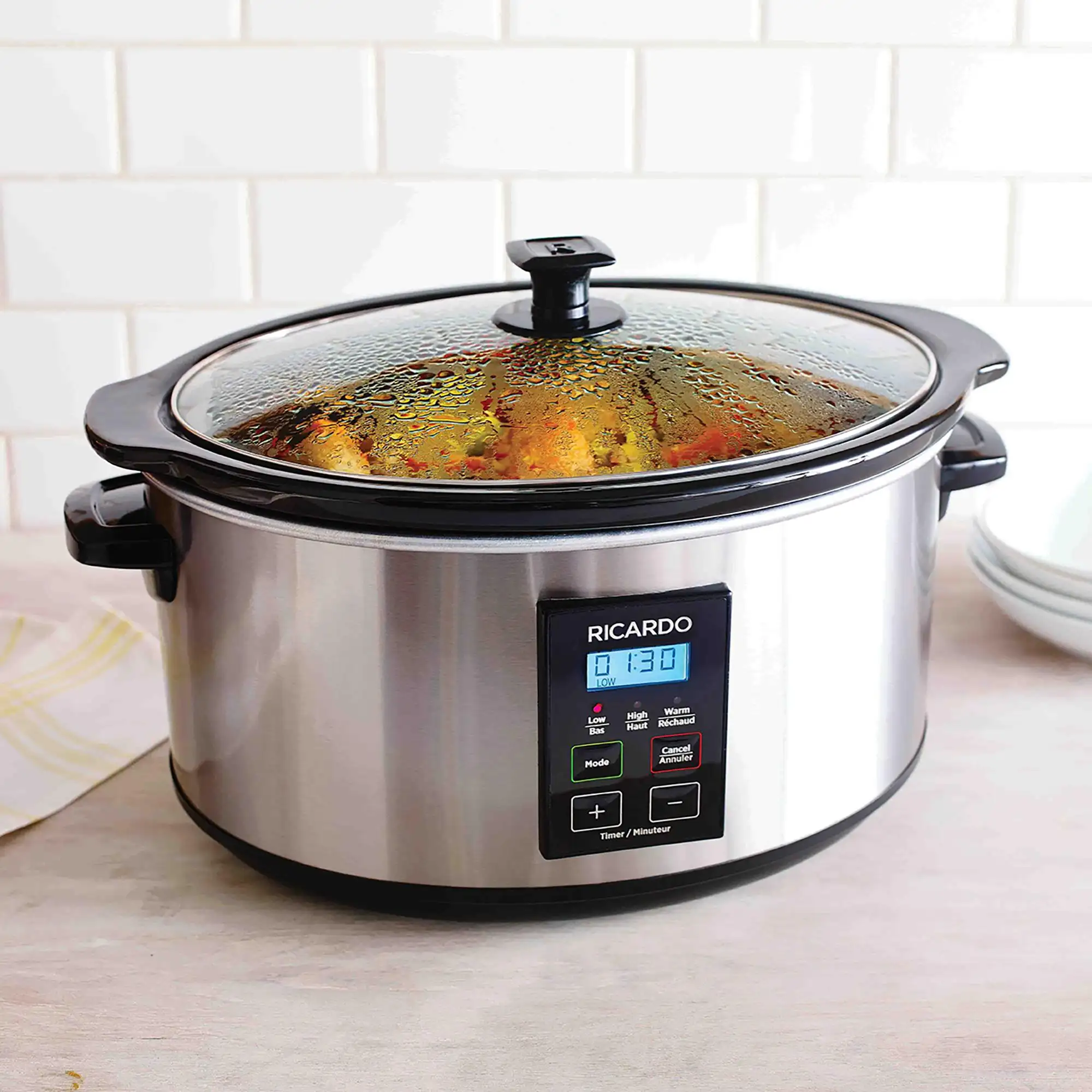 Bella 13973 5 Qt. Programmable Polished Stainless Steel Slow