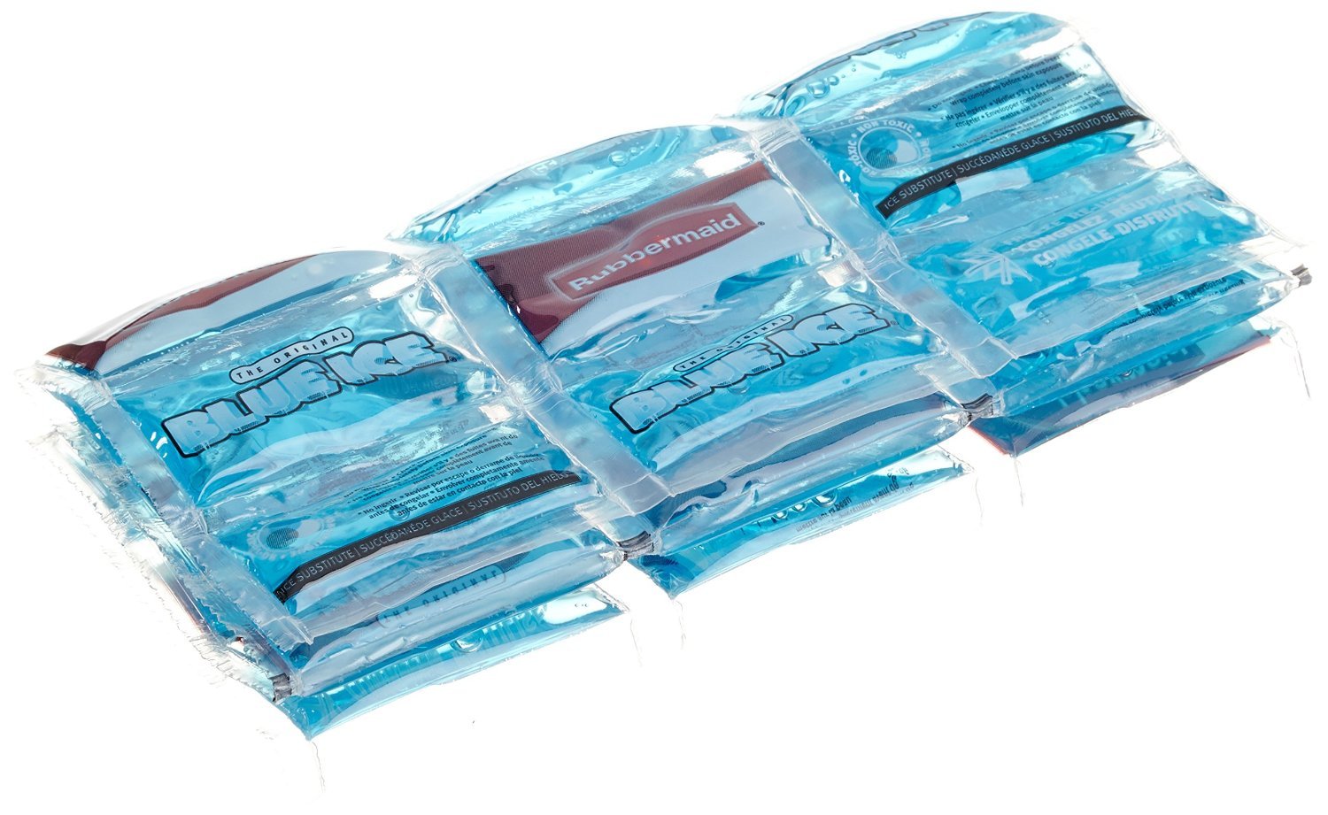 Basics Reusable Hard Sided Square Ice Pack, 4 Count, Small, Blue,  4.75 X 4.75 X 0.5