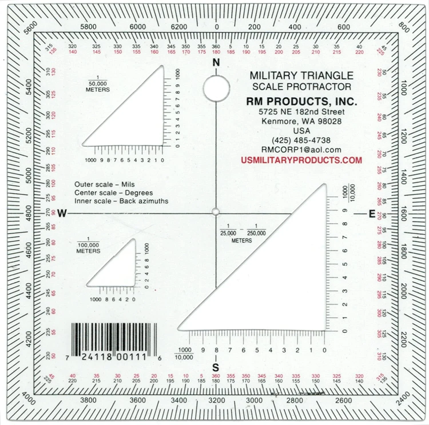 MapTools Product -- Round Military Coordinate Scale and Protractor