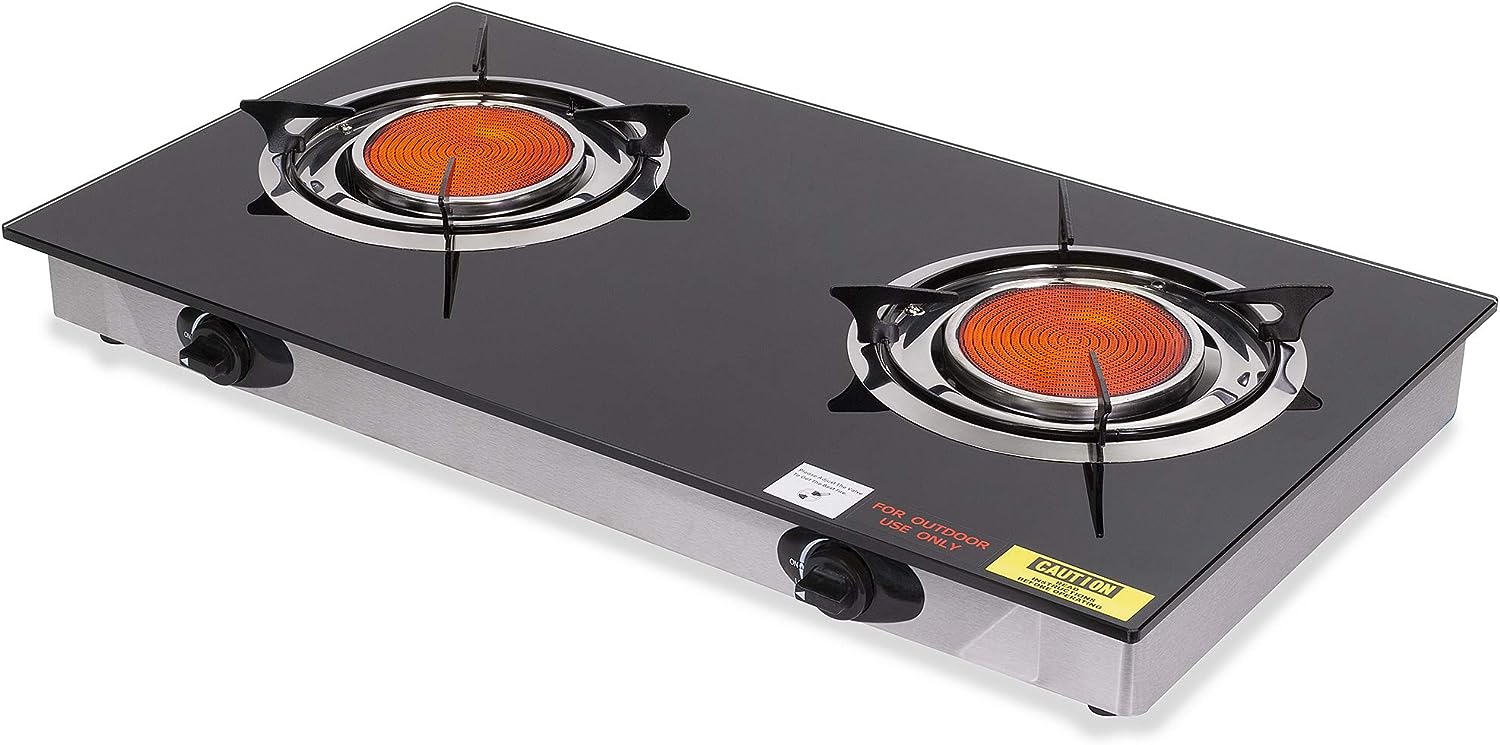 Karinear Tempered Glass Gas Cooktop, 12 In Gas Stove Top Gas