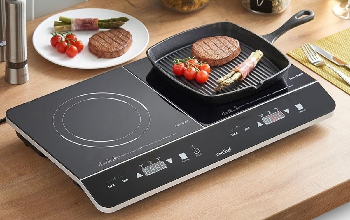 COOKTRON Portable Induction Cooktop Electric Stove &Cast Iron