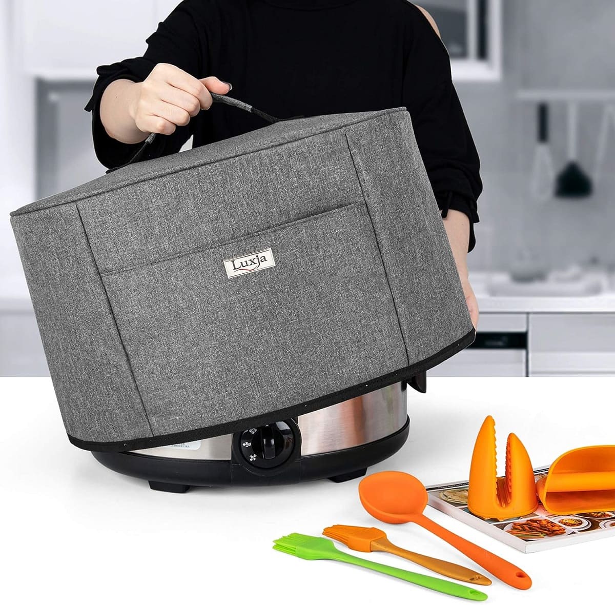  HOMEST Dust Cover with Pockets for Instant Pot 6 Quart