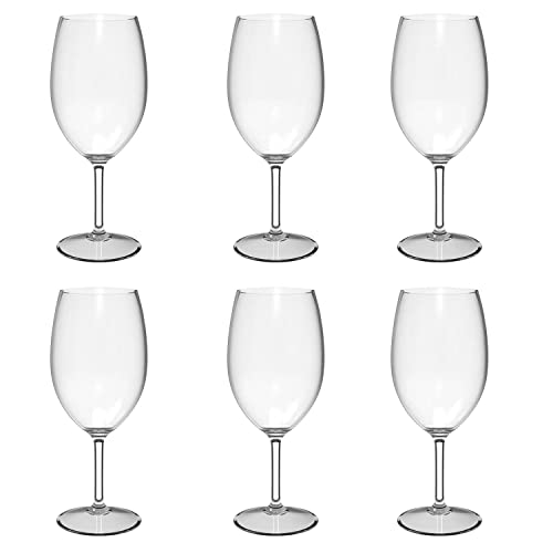 Unbreakable Acrylic Wine Glasses Plastic Stem Wine Glasses, set of 6