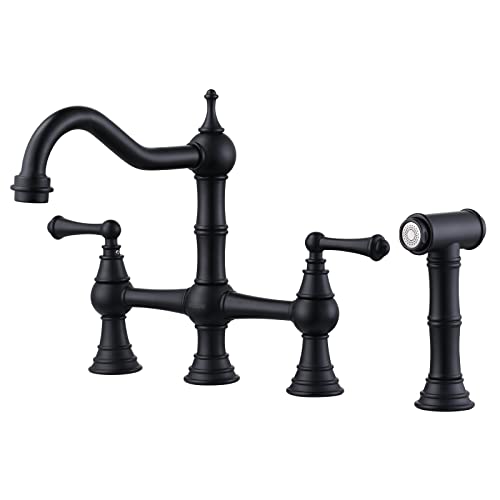 WOWOW Black Kitchen Faucet with Side Sprayer