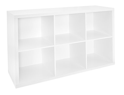 6 Cube Storage Shelf Organizer Bookshelf with Back Panel, White Finish
