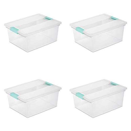 Sterilite Clear Stackable Storage Container Bin Box Tote, 4 Pack