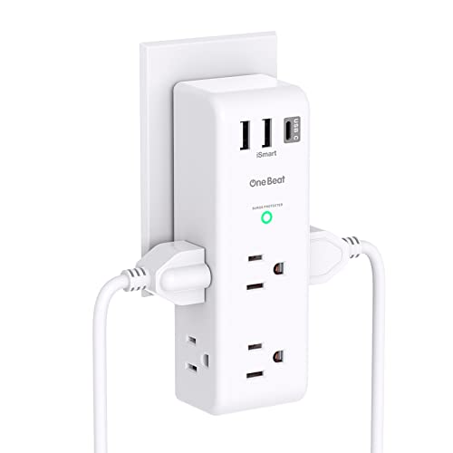 Compact Surge Protector Outlet Extender with USB Ports