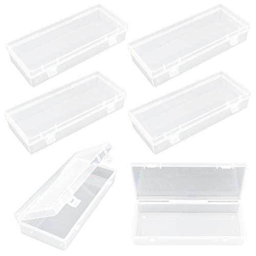 Rectangular Clear Plastic Storage Containers Box with Hinged Lid