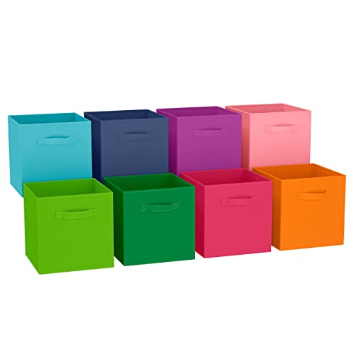 Colorful Cube Storage Bins for Organizing Kids' Items - Set of 8