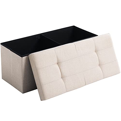 CUYOCA Storage Ottoman Bench with Flipping Lid