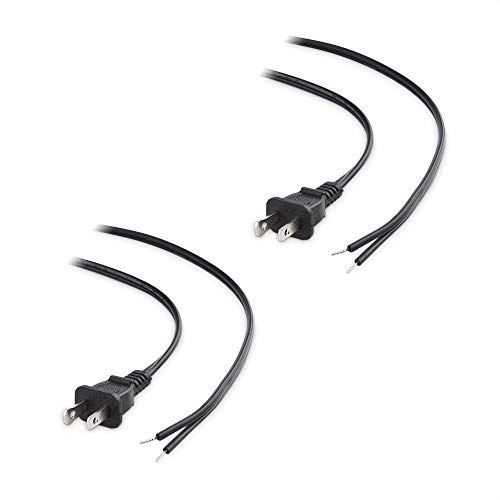 Cable Matters Replacement Cord Lamp Wire - 2-Pack Polarized 18AWG 8ft
