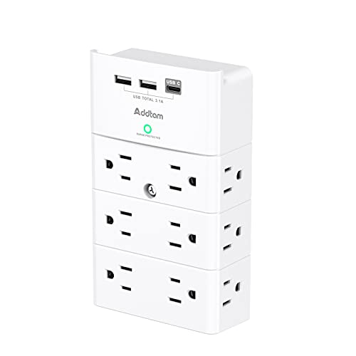 Addtam Surge Protector Power Strip with 12 Outlets and USB Ports