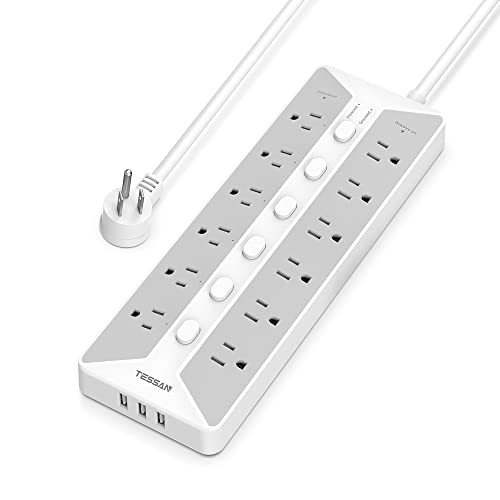 TESSAN Power Strip with USB and Individual Switches
