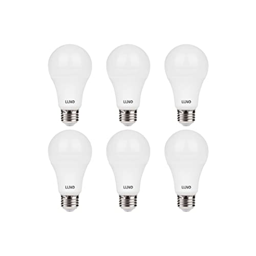 LUNO A19 LED Bulb, 14W (100W Equivalent), 1500 Lumens, 5000K (Daylight), UL Certified (6-Pack)