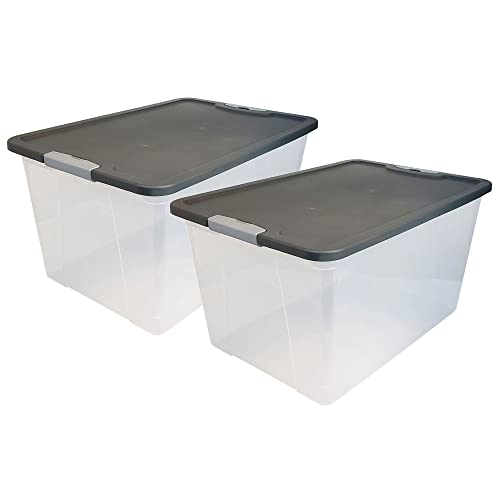 Homz 64 Quart Secure Seal Latching Storage Tote Container Bin