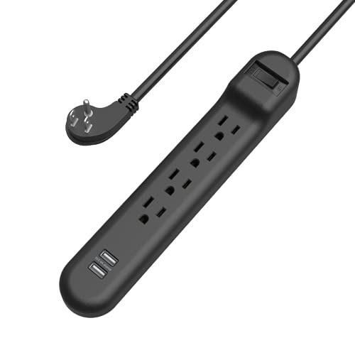 Wishinkle Surge Protector with 4 AC Outlets and 2 USB Ports