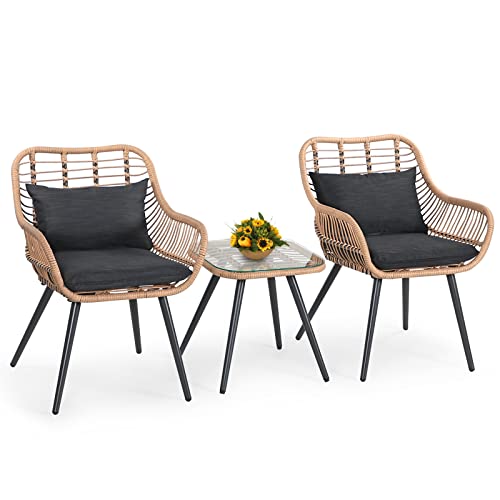 Outdoor Wicker Conversation Chair Set