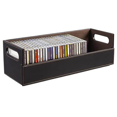 Stock Your Home CD Storage Box - Faux Leather (Brown)