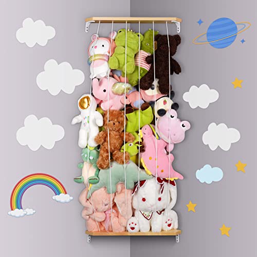 Telihel Stuffed Animal Storage Wood Soft Toy Shelf