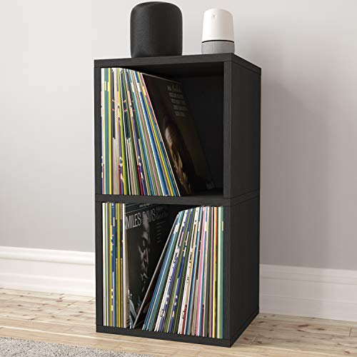 Way Basics 2-Shelf Cube Book Case, Vinyl LP Record Album Storage