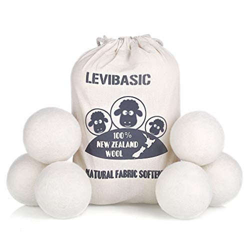 Wool Dryer Balls 6 Pack XL, 3" Genuine New Zealand Wool to Core