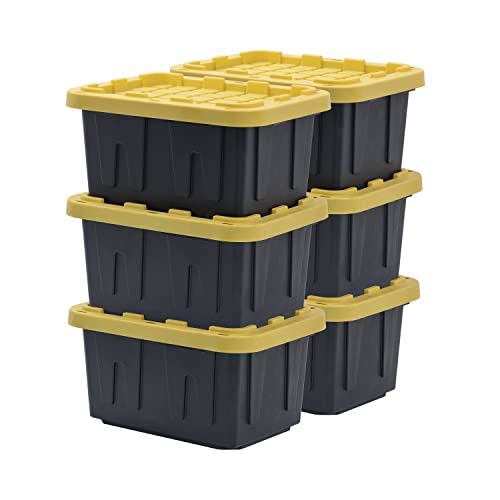 5-Gallon Tough Storage Containers with Lids (6 Pack)