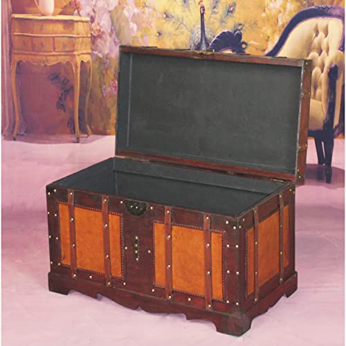  Design Toscano Italian-Style World Map Cocktail Bar Steamer  Trunk, 49.5 Inch, full color : Home & Kitchen