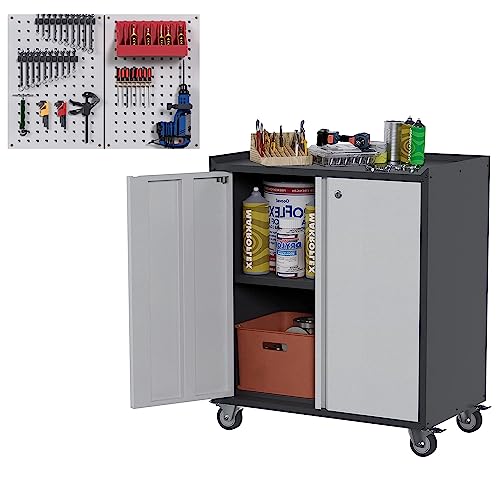 Durable Metal Storage Cabinet with Wheels