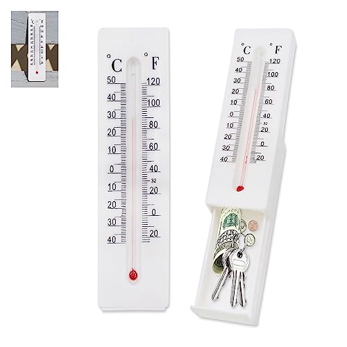 Outdoor Thermometer Hide a Key Storage