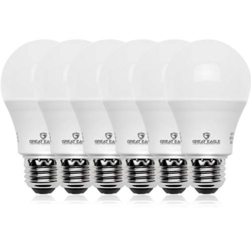 GREAT EAGLE LED A19 Light Bulb 1500 Lumens Daylight 5000K Dimmable 14-Watt UL Listed (6-Pack)
