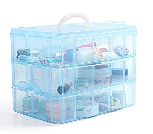 Transparent Stackable Compartment Slot Plastic Craft Storage Organizer