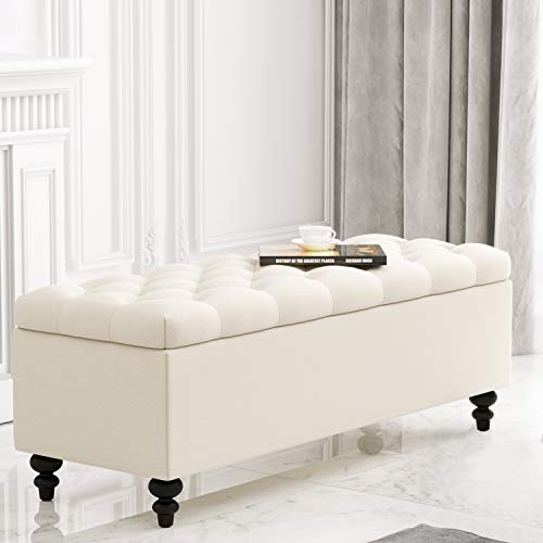 51-inch Storage Ottoman Bench with Button-Tufted