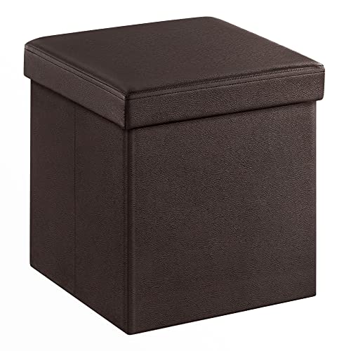 SONGMICS Brown Storage Ottoman Cube