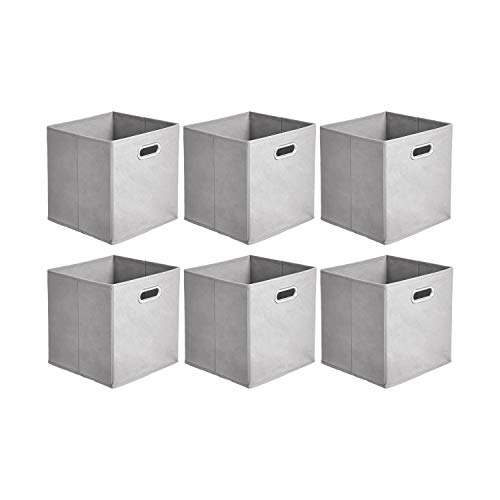 Collapsible Storage Cubes - 6-Pack, Light Grey