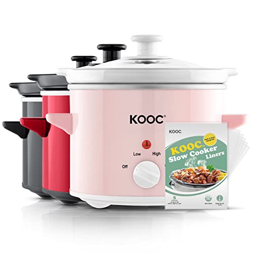 KOOC Small Slow Cooker - 2-Quart, Easy Clean-up, Nutrient Loss Reduction