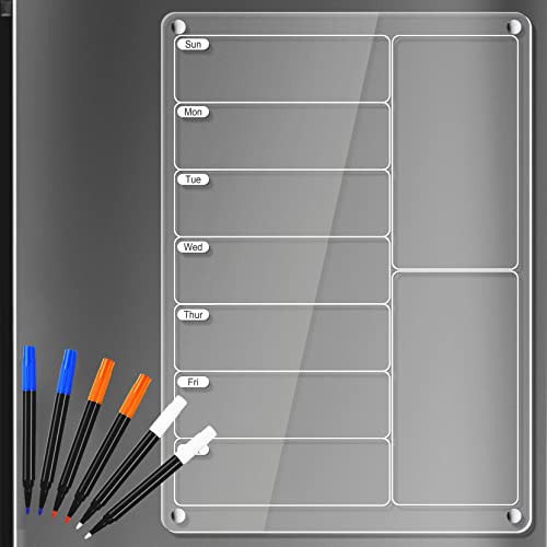 Acrylic Magnetic Meal Planner with Markers