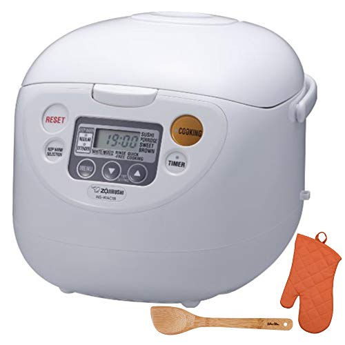 Zojirushi Micom Rice Cooker and Warmer (10-Cup/Cool White) Bundle
