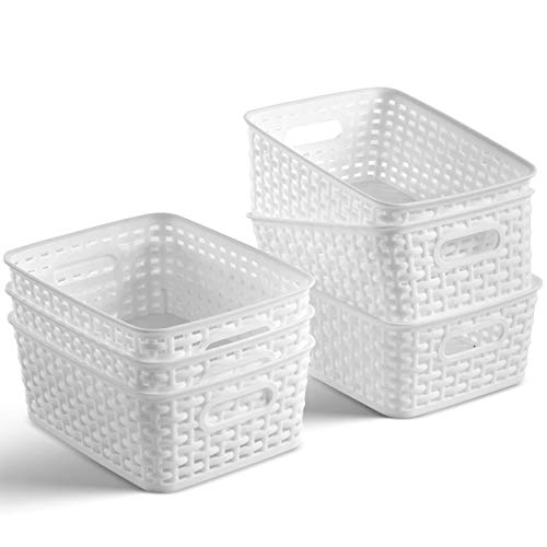 Plastic Storage Baskets - Small Pantry Organizer Basket Bins