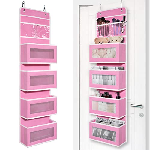 Pink Over Door Organizer - Heavy Duty Hanging Storage