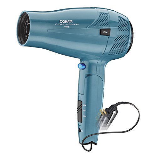 Compact Travel Hair Dryer with Folding Handle and Retractable Cord