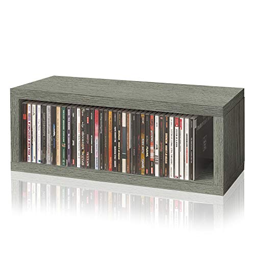 Way Basics CD Rack Organizer - Holds 40 CDs (Grey)